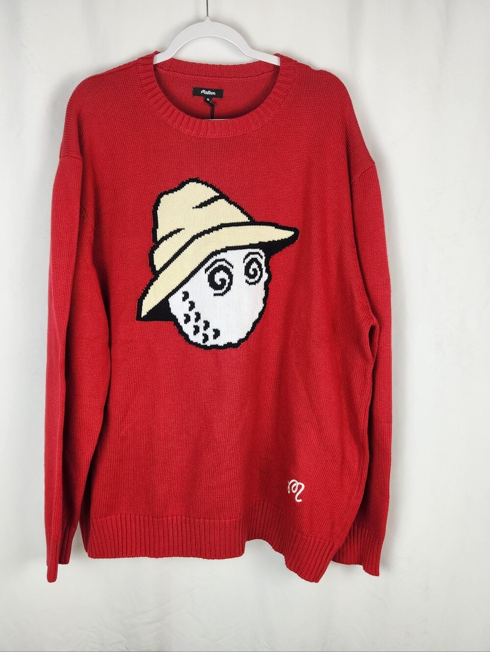 Malbon Buckets Intarsia Knit Oversized Golf Sweater Cardinal - Men XL NWT